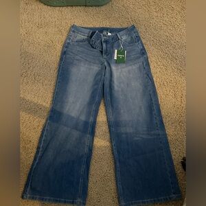 HALARA Women's Flare Wide Leg Blue Jeans